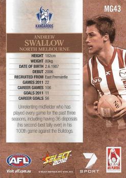 2012 Select AFL Champions - Milestone Game Foils #MG43 Andrew Swallow Back